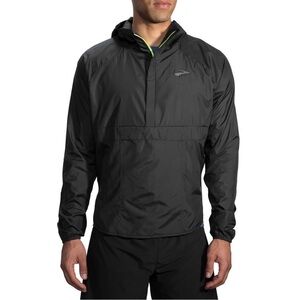 Brooks Cascadia Shell Jacket Mens Small Black Windbreaker Half Zip Running Sport